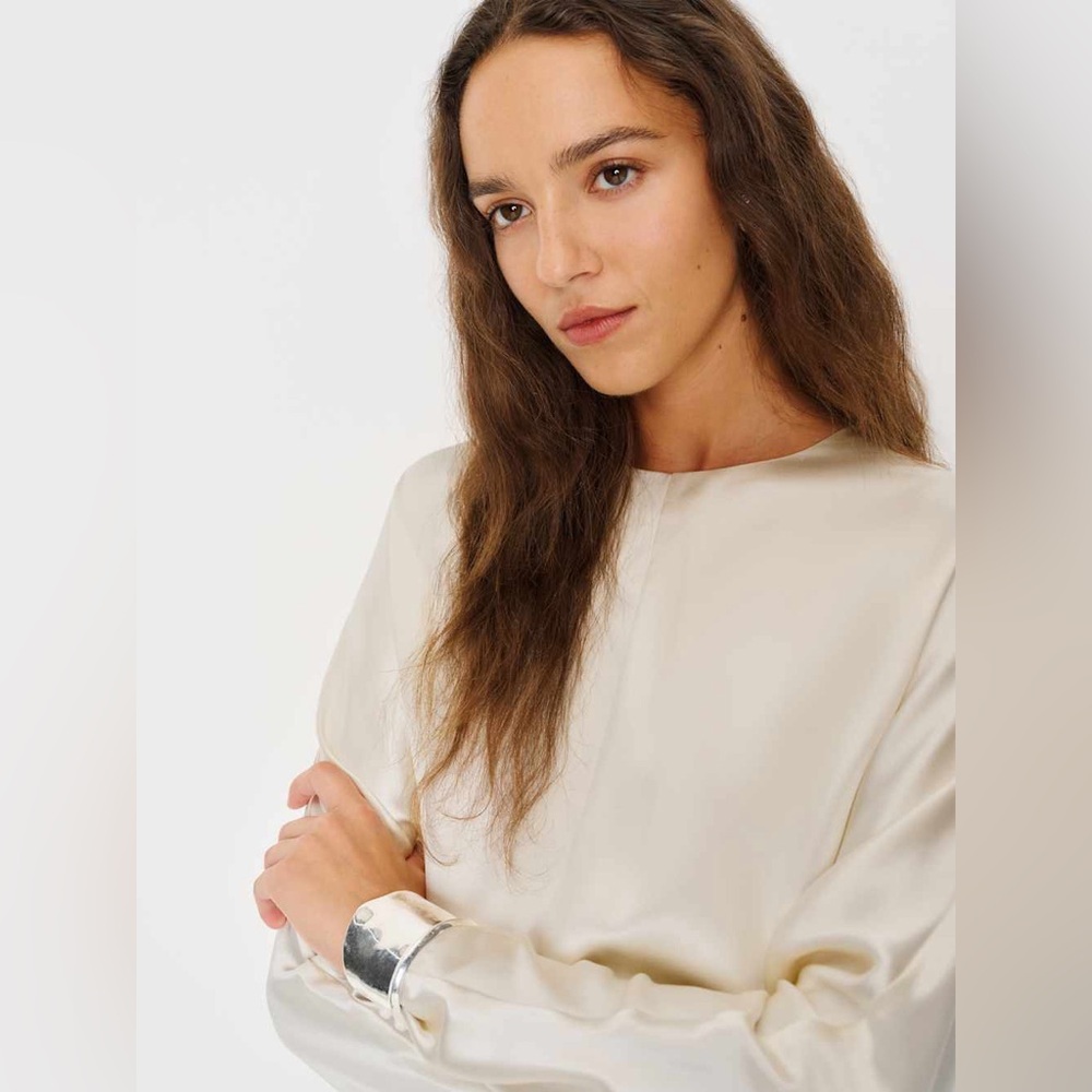 Reformation Esmee Silk Dress Ivory - Picture 6 of 14